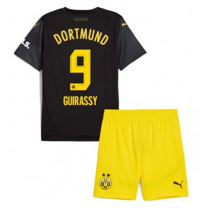 Borussia Dortmund Serhou Guirassy #9 Dětské Venkovní dres komplet 2024-25 Krátký Rukáv (+ trenýrky)